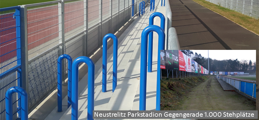Umbau Parkstadion Neustrelitz Westtribüne